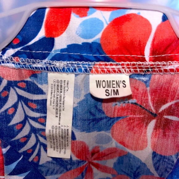 Red, White, and Blue Hawaiian Shirt; Can Be Unisex Size S/M - Picture 2 of 3